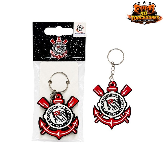 CHAVEIRO DE BORRACHA ESCUDO OFICIAL/ ORIGINAL - Corinthians