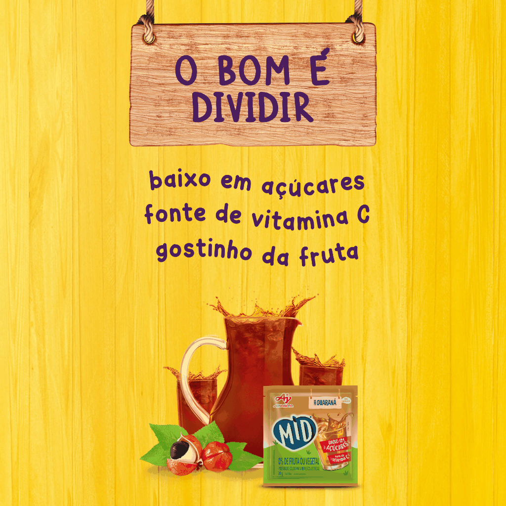 Kit Refresco em Pó MID® Sabor Guaraná Com 5 Unidades de 20g · foto 2