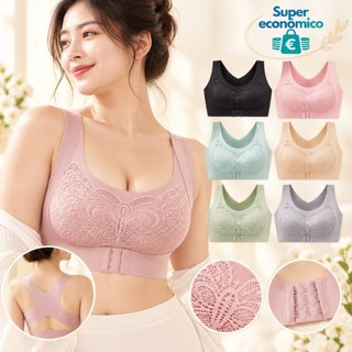 Sutiã Modelador Feminino Sem Aro Fecho Frontal Sem Costura Sustentação Alta Postura Confortável Plus Size