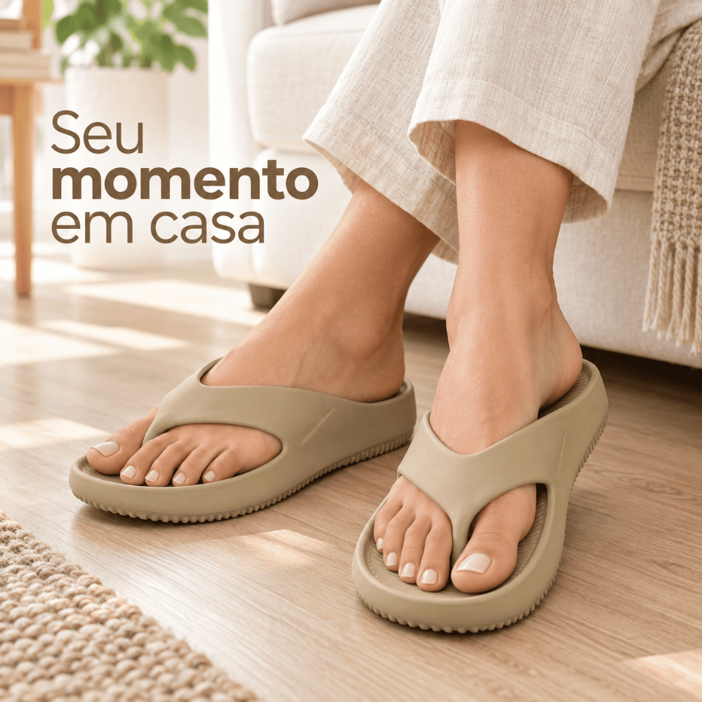 Chinelo Nuvem Dedo EVA Plataforma Macio Antiderrapante Ortopédico Confortável Tiras Largas Unissex Praia Uso Diário