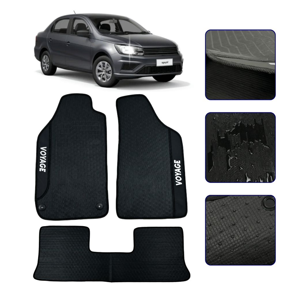 Jogo de Tapete Emborrachado Para Voyage 2009 a 2023 Kit Automotivo