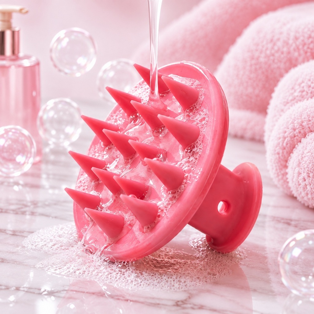 Escova Massageadora Couro Cabeludo Silicone para Shampoo Anticaspa Lavagem Capilar Massageador Kit 1 3 ou 5 Unidades