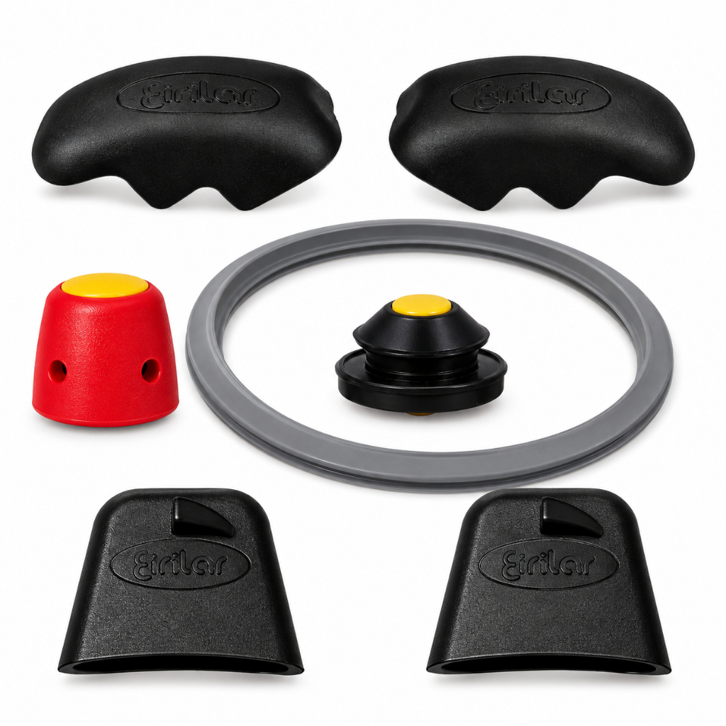 Kit Reparo 7 Peças Panela de Pressão Eirilar Alças Borracha Peso Válvula 13L 18L 20L 22L 25L 30L