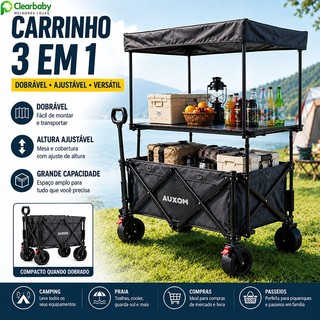 Carrinho De Carga 50L 3 Em 1 – Dobra E Vira Mesa Suporte Ou Caixa – Perfeito Para Lazer Pesca E Piquenique