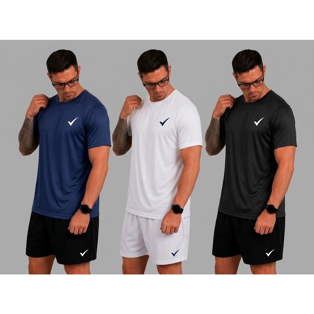 Camiseta Dry Fit Masculina Camiseta furadinha Academia Treino Corrida + cores manga curta casual