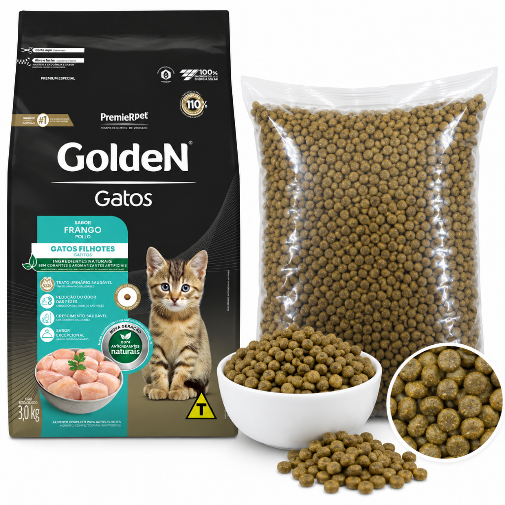 A Granel 1kg Ração Para Gato Filhote Golden Premier Pet Frango