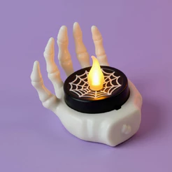 Mini Vela Led - Mão Caveira Preto - 5x4cm - 1 unidade - Rizzo | Festa Halloween, Decoração, dia das bruxas
