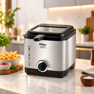 Fritadeira Philco 1,8L Visor Inox 1200W Deep Fry 127v