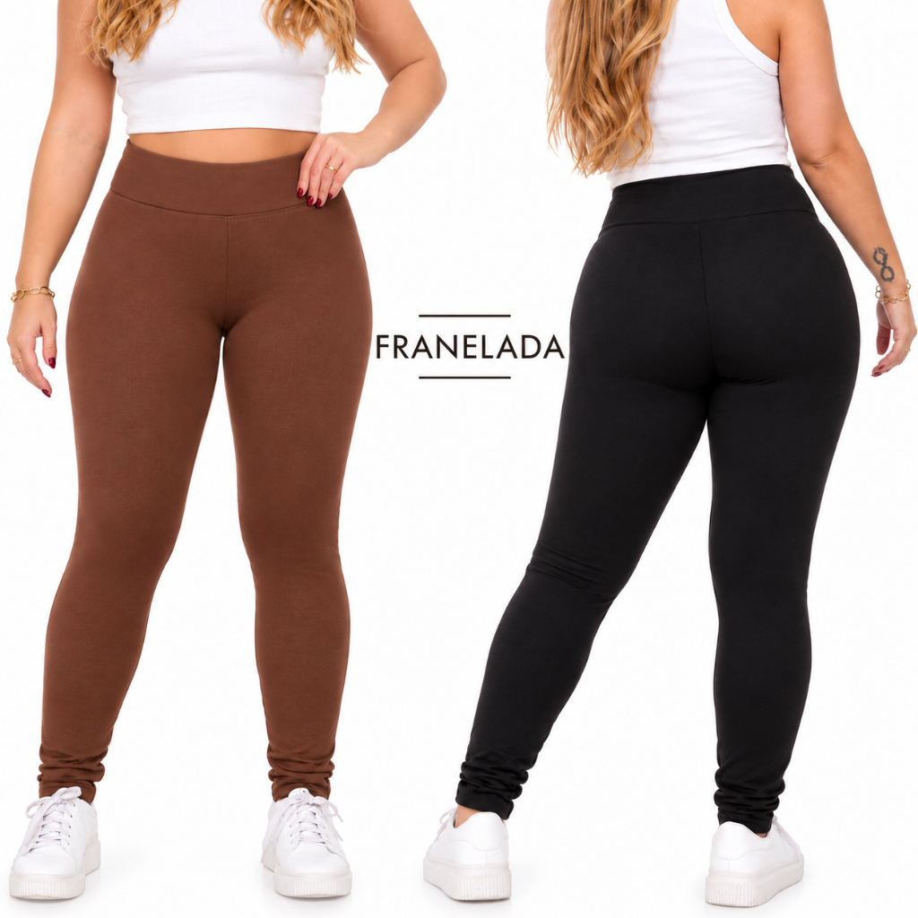 Legging Flanelada Grossa Calça Leg Peluciada Forrada Por Dentro Costura Reforçada Calça Térmica