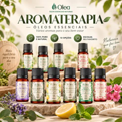 Óleo Essencial para Aromaterapia 100% Puro e Natural Linha Completa Premium