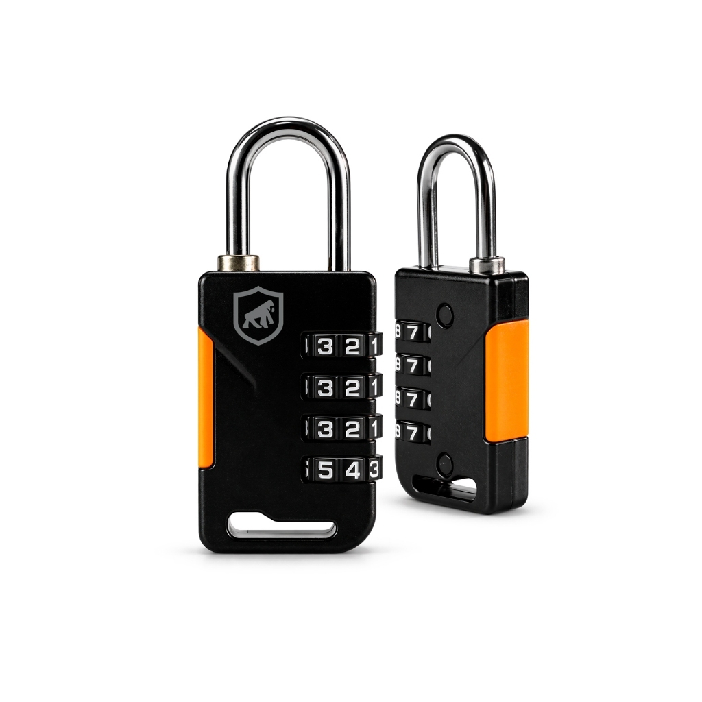 Gshield Cadeado Suporte Survivor para Cabo de Aço Segredo de 4 Dígitos em Liga de Zinco e Haste Metálica 30mm