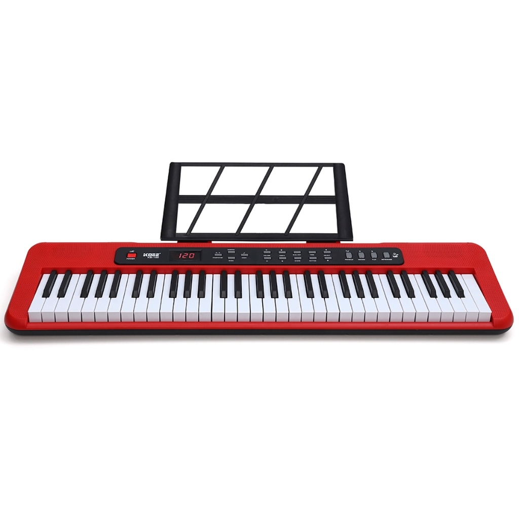 Teclado Musical Kobe Iniciante KB-150 5/8 61 Teclas VERMELHO - Para adultos e Crianças