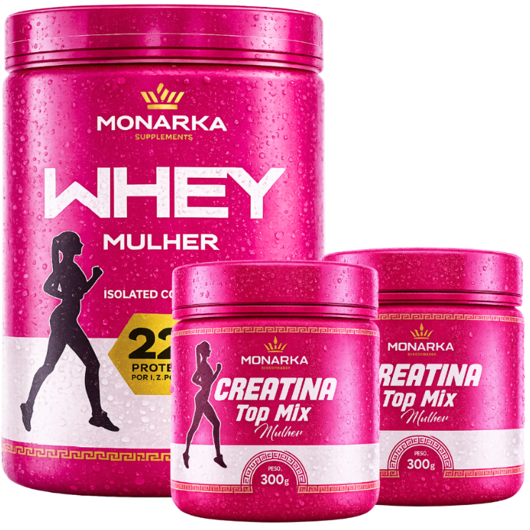 Kit Whey Protein Mulher Isolado Concentrado Perfect Blend + Creatina Monohidratada com Taurina 600g