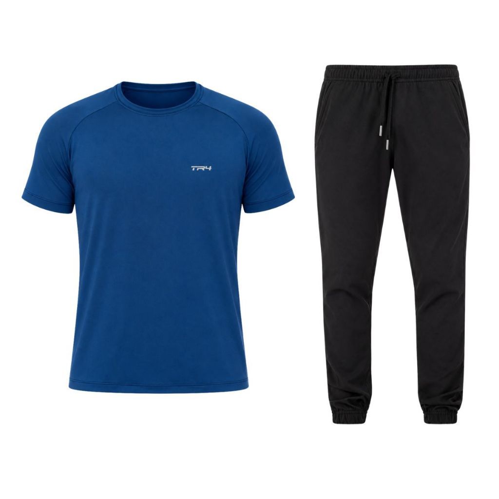 Kit Conjunto Masculino Academia Esportivo Treino Camisa Camiseta Dry Fit Calça Jogger Com Elastano