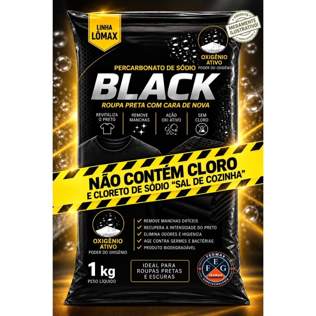 Percarbonato Sódio Black Lômax Fegmax 1kg Oxigênio Ativo Alvejante