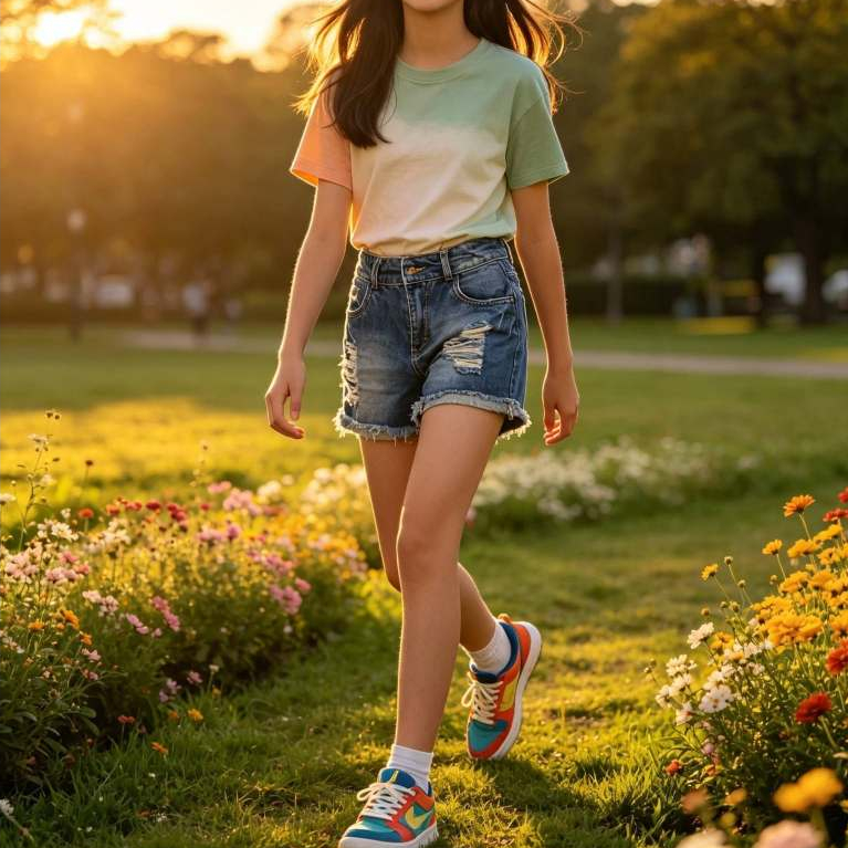 Shorts Juvenil Feminino, Modelo Cintura Média, Jeans Destroyed, Tam: 14, Marca: Bauerbauer