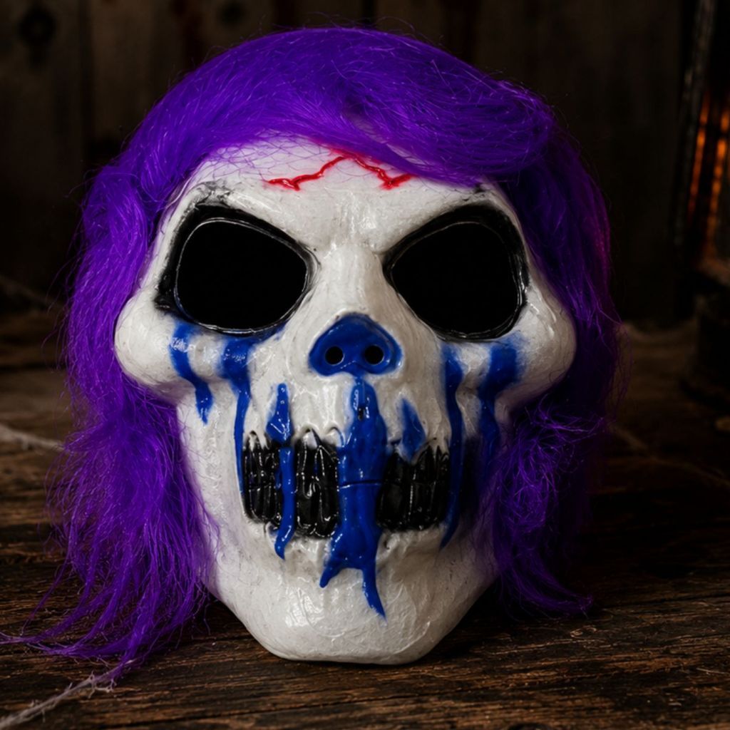 Kit Fantasia Halloween Máscara de LED Cores Sortidas + Tiara de Faca ou Cutelo Acessórios para Cosplay Festa — imagem 2 de 2