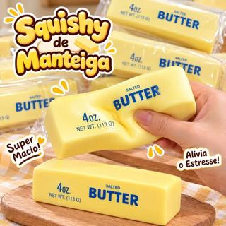 Brinquedo Squishy Butter Barra de Manteiga Super Macio de Apertar para Alívio do Estresse