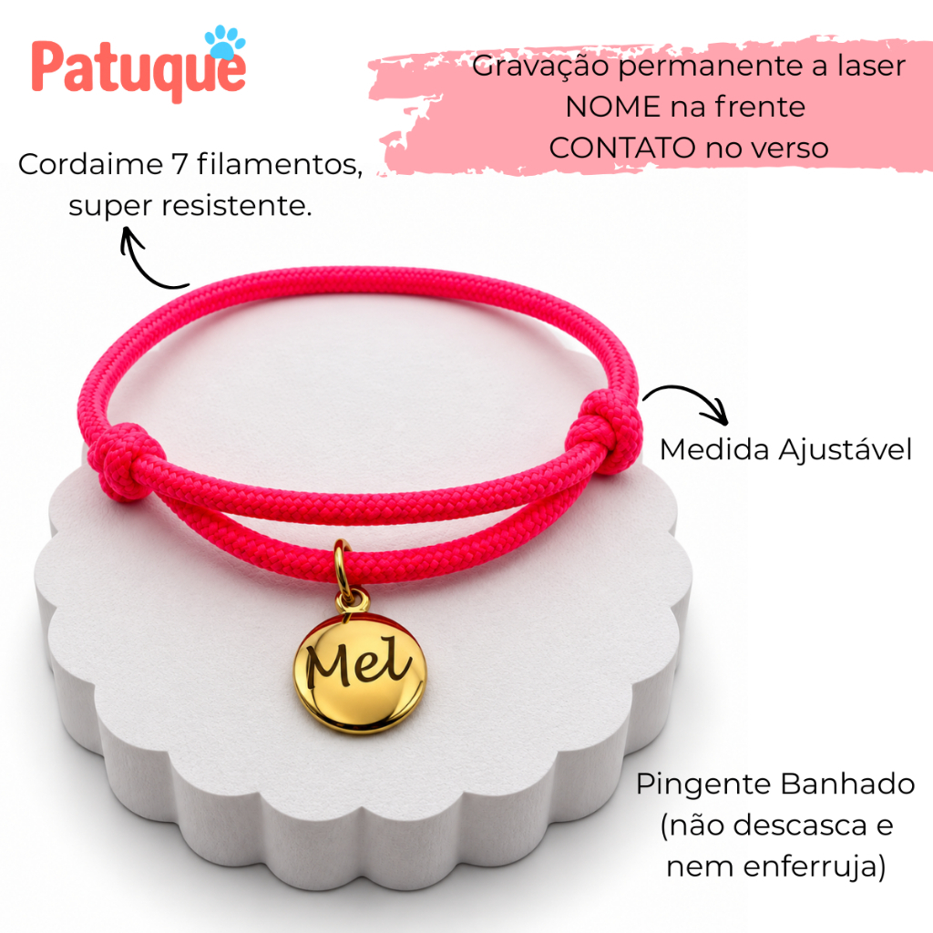 Coleira Pet Personalizada Tag de Identificação Ajustável para Cachorro Gato - Apollo — imagem 2 de 2