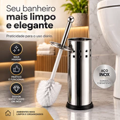 Escova Sanitária com Base Aço Inox Banheiro Lavabo Escovinha