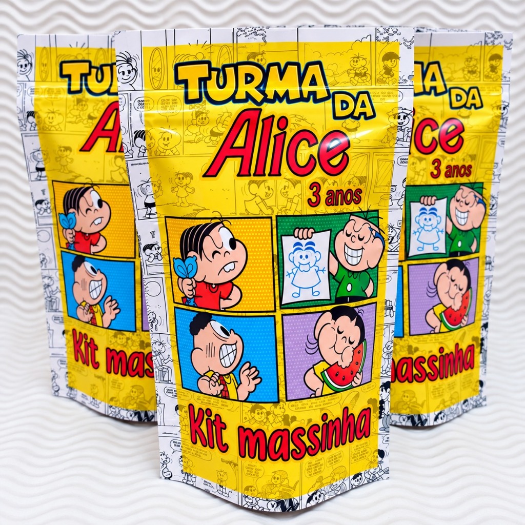 Kit Massinha no Saco Zip lock-𝟭𝟬𝘅𝟭𝟳,𝟱𝗰𝗺-Personalizado Turma da Mônica-Tamanho 10x17,5cm. — imagem 2 de 2