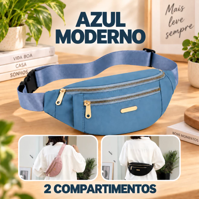 Pochete Feminina Bolsa Transversal Ajustável com Zíper, Leve, Compacta, Casual para Viagem, Passeio e Dia a Dia — imagem 1