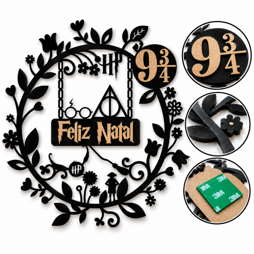 Guirlanda Mandala Varios modelos Mdf Harry Potter Deus Star Wars Bela e a Fera Playstation Xbox Feliz Natal