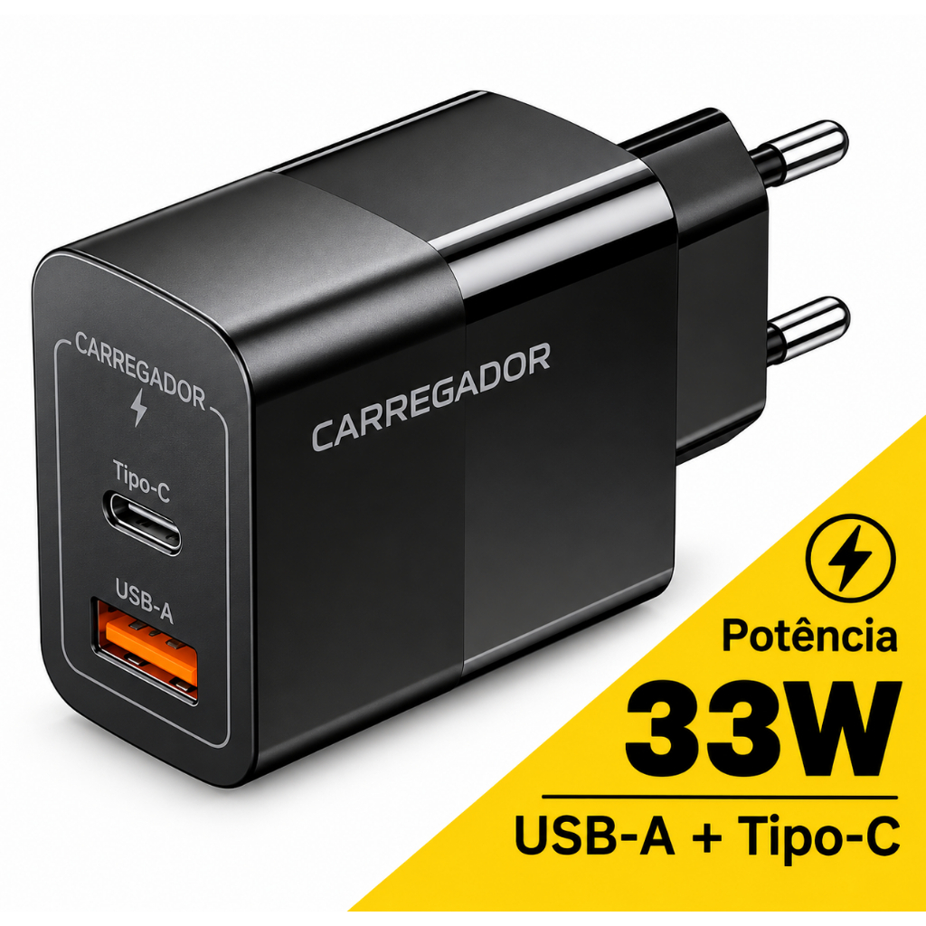 Essager Carregador USB-C 33W GaN PD Fast Charge para Smartphones