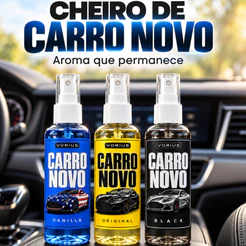 Perfume Automotivo Kit 3 Cheirinhos para Carro Spray Vanilla Original Black