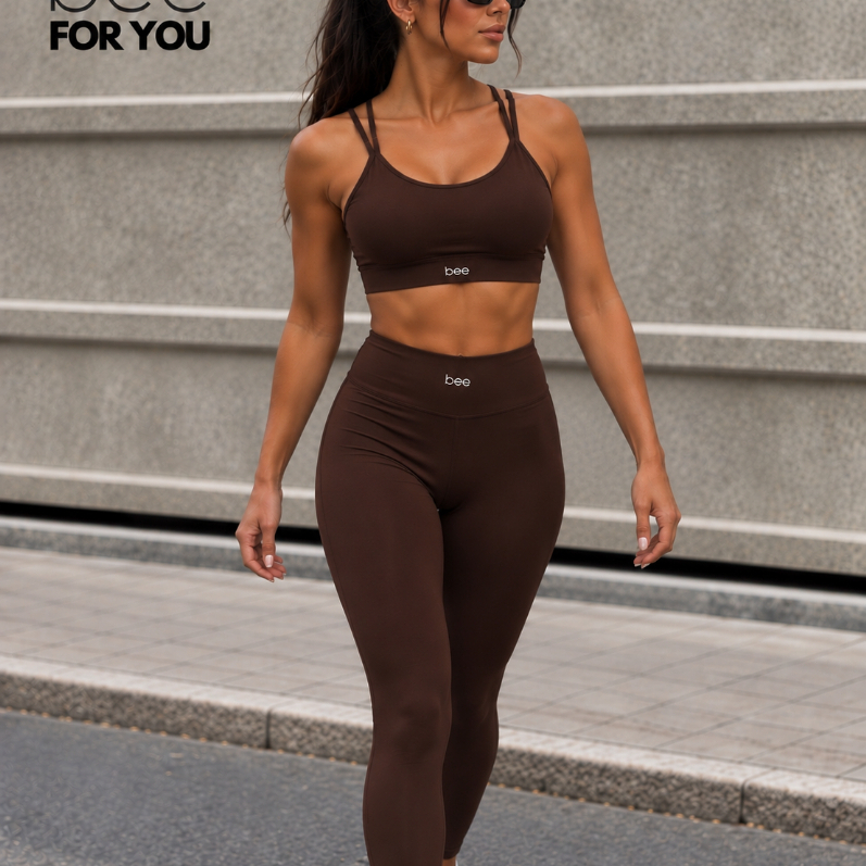 Conjunto Fitness Feminina Legging e Top com Bojo Zero Transparência Cós Alto Academia Treino Musculação Yoga Corrida