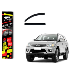 Calha de Chuva Mitsubishi Pajero Dakar 2009 a 2016 4P TG Poli Defletor Portas Protetor Janelas Fumê