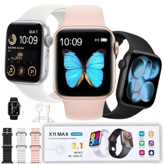 Relogio Smartwatch Feminino Masculino Troca fotos Recebe Notificações e Faz Recebe Chamada X11