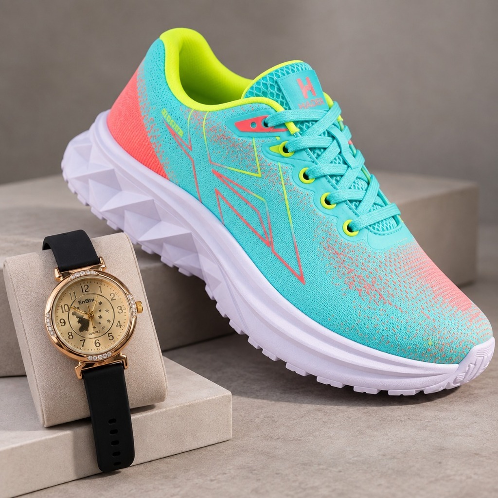 Kit Tênis feminino Racer casual esporte + rélogio feminino estiloso