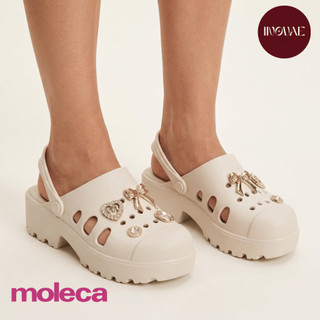 Sandália Feminina Moleca Clog com Salto Pins Pingentes EVA Leve Moda Original