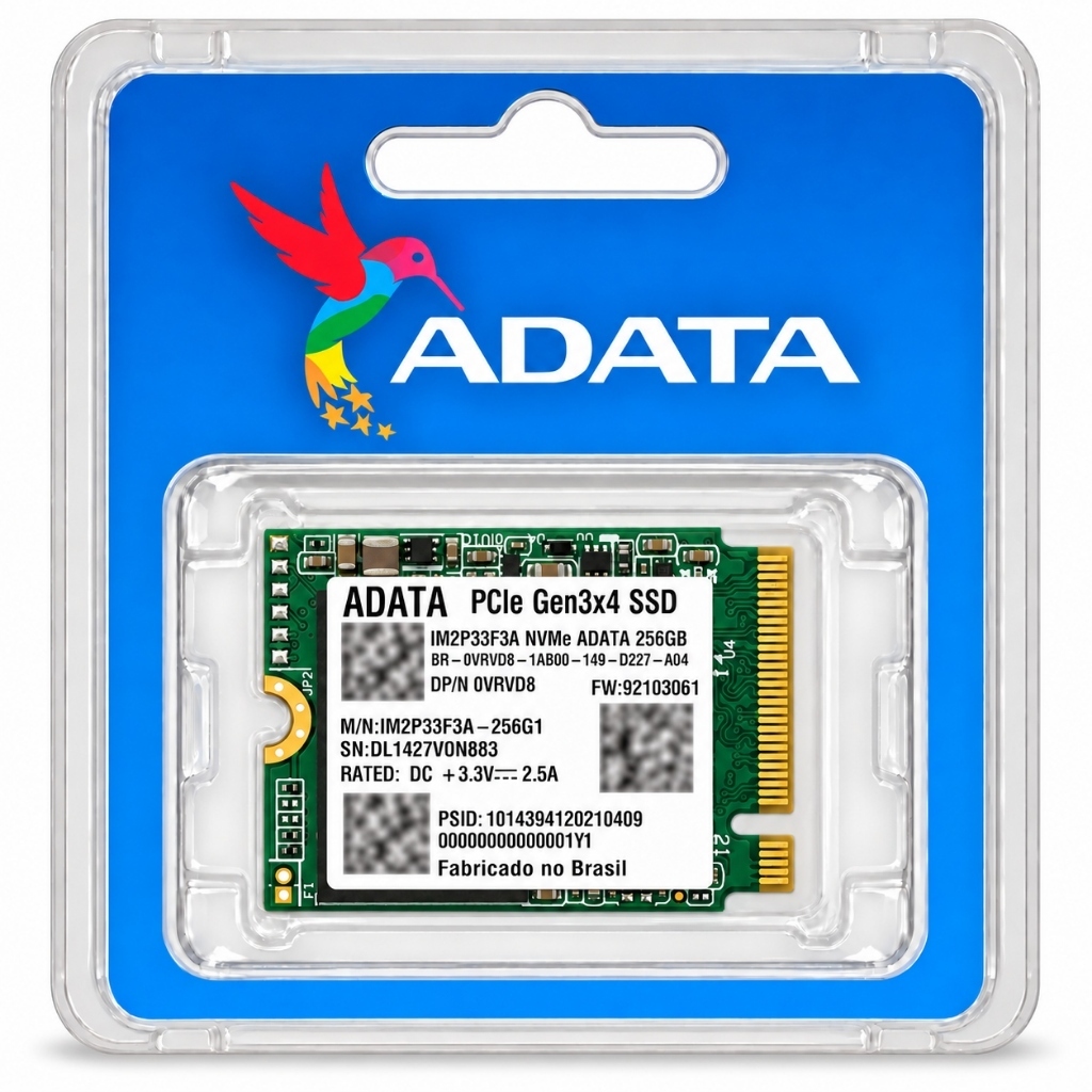 SSD ADATA 256GB NVMe M.2 2230 PCIe Gen3x4 Interno para Notebook, Mini PC e Desktop Compacto, Armazenamento Rápido