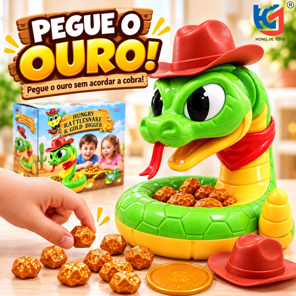 Jogo Tesouro da Serpente Pega o Ouro Brinquedo Interativo de Estratégia e Suspense para Crianças