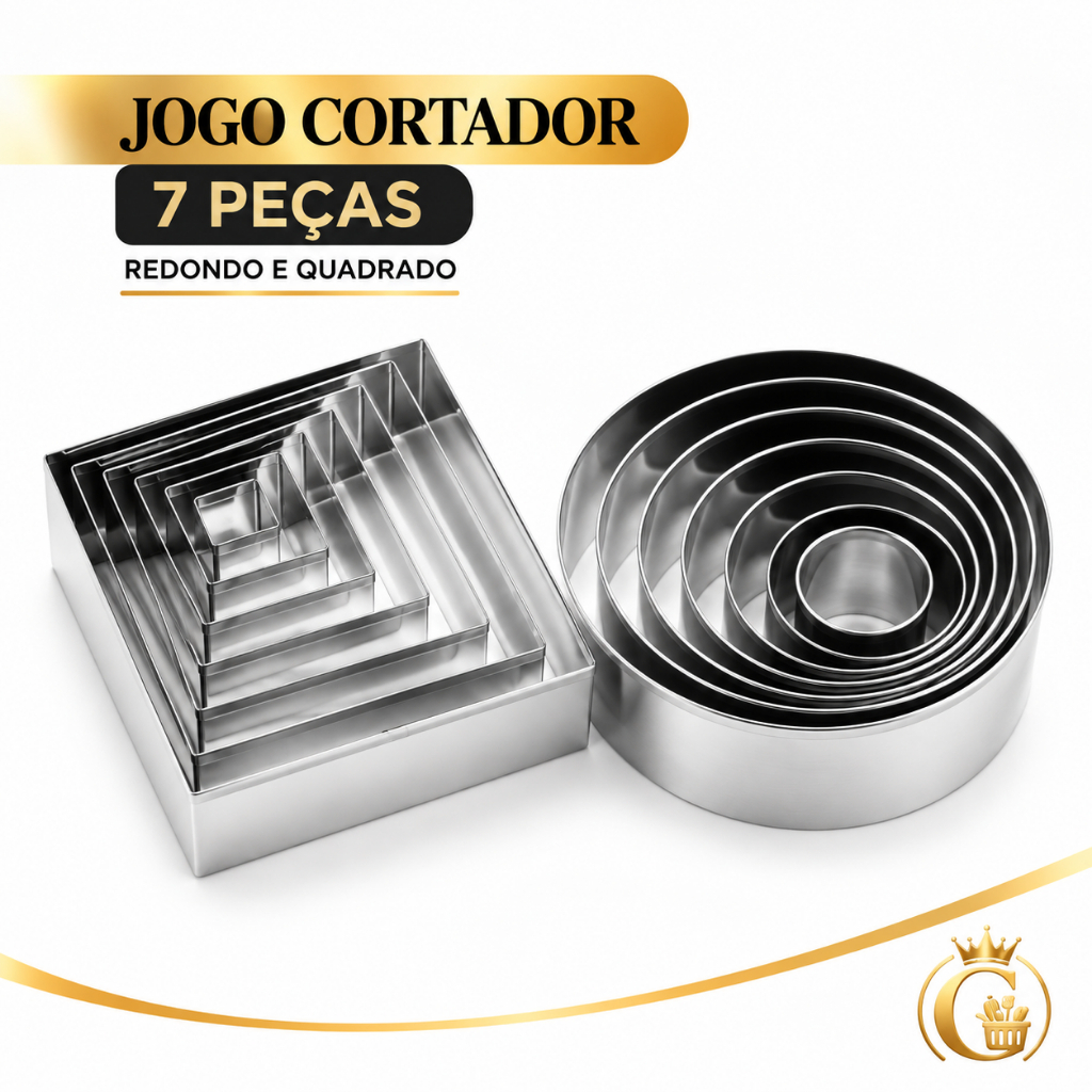 Jogo Cortador Inox 7 Peças para Confeitaria e Panificação