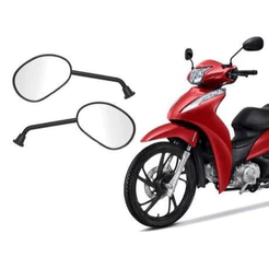 Par Espelho Retrovisor BIZ-POP-BROS Guidão Bicicleta Eletrica Mobilete Bike Motorizada Scooter 8mm