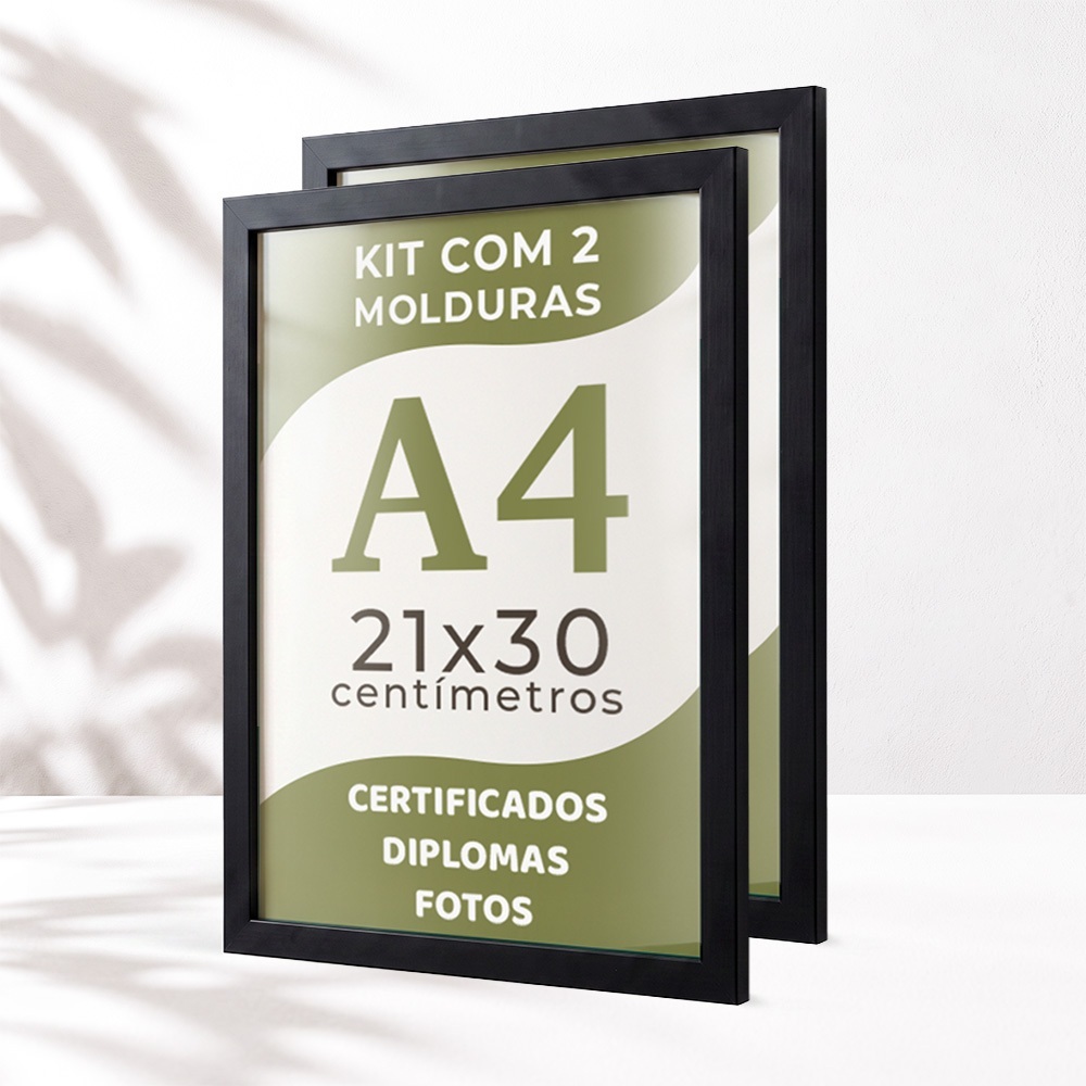 Kit 2 Molduras Para Quadro A4 21x30 Quadro De Fotos Parede Moldura Quadro Certificado A4 Diploma