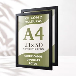 Kit 2 Molduras Para Quadro A4 21x30 Quadro De Fotos Parede Moldura Quadro Certificado A4 Diploma