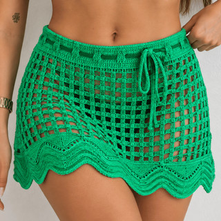 Saia Saída de Praia Feminina Tricot  Premium Ondulada | Moda Verão Elegante e Estilo Resort