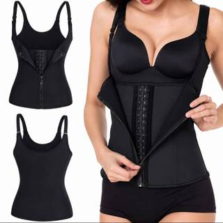 ￼Cinta Modeladora Feminina com Zíper - Cintura Dupla de Compressão Ajustável para Redução Abdominal e Suporte com Alça