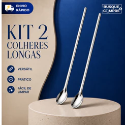 2 Colheres Grandes de 30cm para Sucos, Drinks e Milkshakes