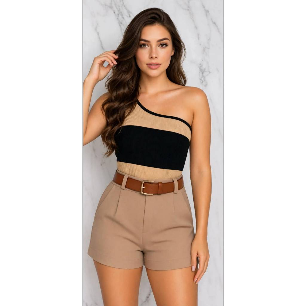 Conjunto ELLA com Short Alfaiataria + Body Mula Manca Acompanha Cinto