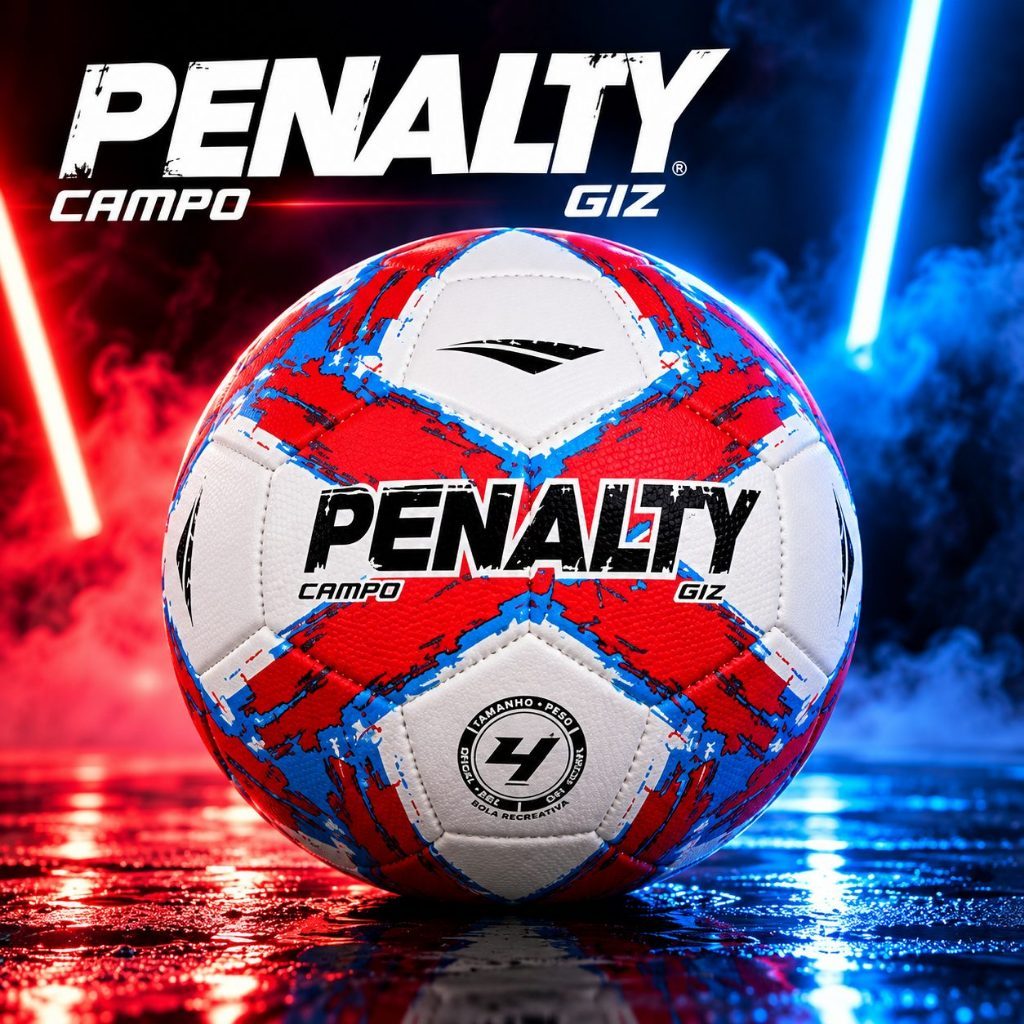 Bola Futebol de Campo Penalty Giz N4 Infantil XXV Super Soft Costurada Laminado 100% PU Original