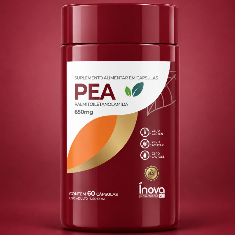 PEA 650 Palmitoiletanolamida Bioativa 650mg Suporte Endometriose, Fibromialgia, Queimação, Pontadas e Formigamento