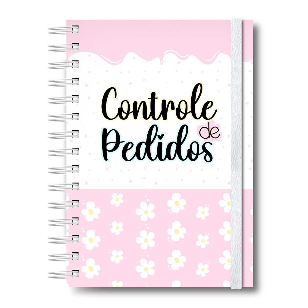 Caderno Controle de Pedidos Caderneta Anotações Pedidos Empresa Capa Dura Rosa