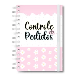 Caderno Controle de Pedidos Caderneta Anotações Pedidos Empresa Capa Dura Rosa