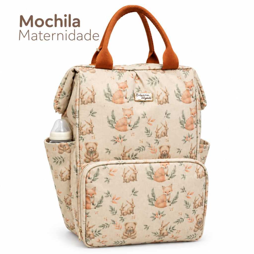 Mochila Bolsa Maternidade Mamãe Bebê Impermeável Porta mamadeira Fralda Creche Escola