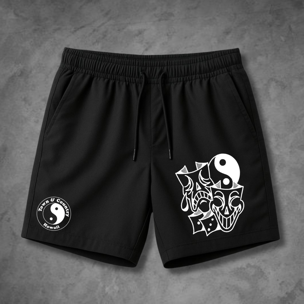 Short Masculino Tectel Streetwear Tony Cautry Estampado Confortável Verão Elastano Academia